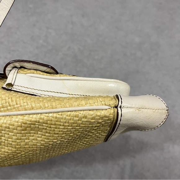 COACH Legacy M05k-105 Natural Straw Leather purse Shoulder bag Brass Read - Picture 9 of 12